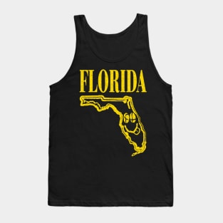 Florida Grunge Smiling Face Black Background Tank Top